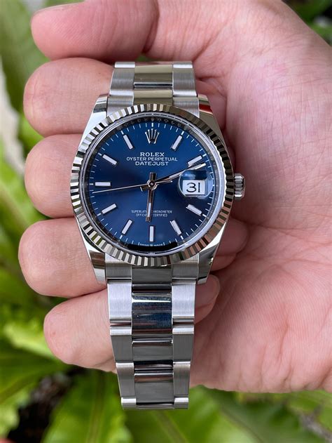 rolex 36mm blue dial|rolex datejust 36 price new.